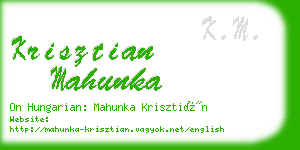 krisztian mahunka business card